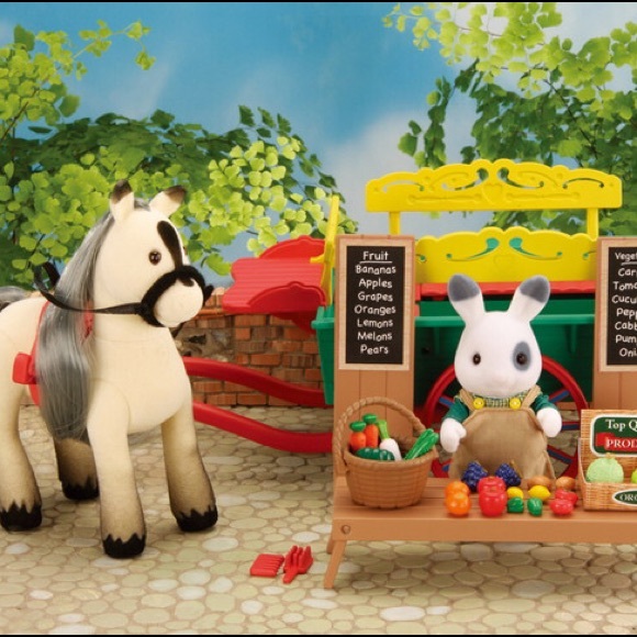 Calico Critters Other - ⬇️ Calico Critters Farmers Cart and Pony Set